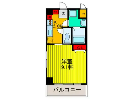 マーブルコート枚方(1K/5階)の間取り写真