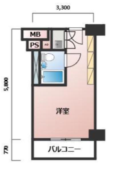 パピリオーテ西横浜(ワンルーム/3階)の間取り写真