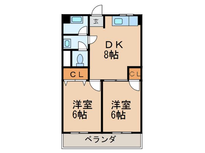 葛岡マンション(2DK/3階)の間取り写真