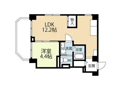 駅南久栄コーポ(1LDK/4階)の間取り写真