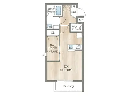 AILE夙川香露園(1LDK/3階)の間取り写真