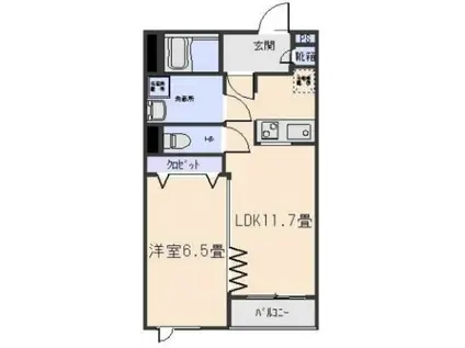 ブライト井の頭A(1LDK/1階)の間取り写真