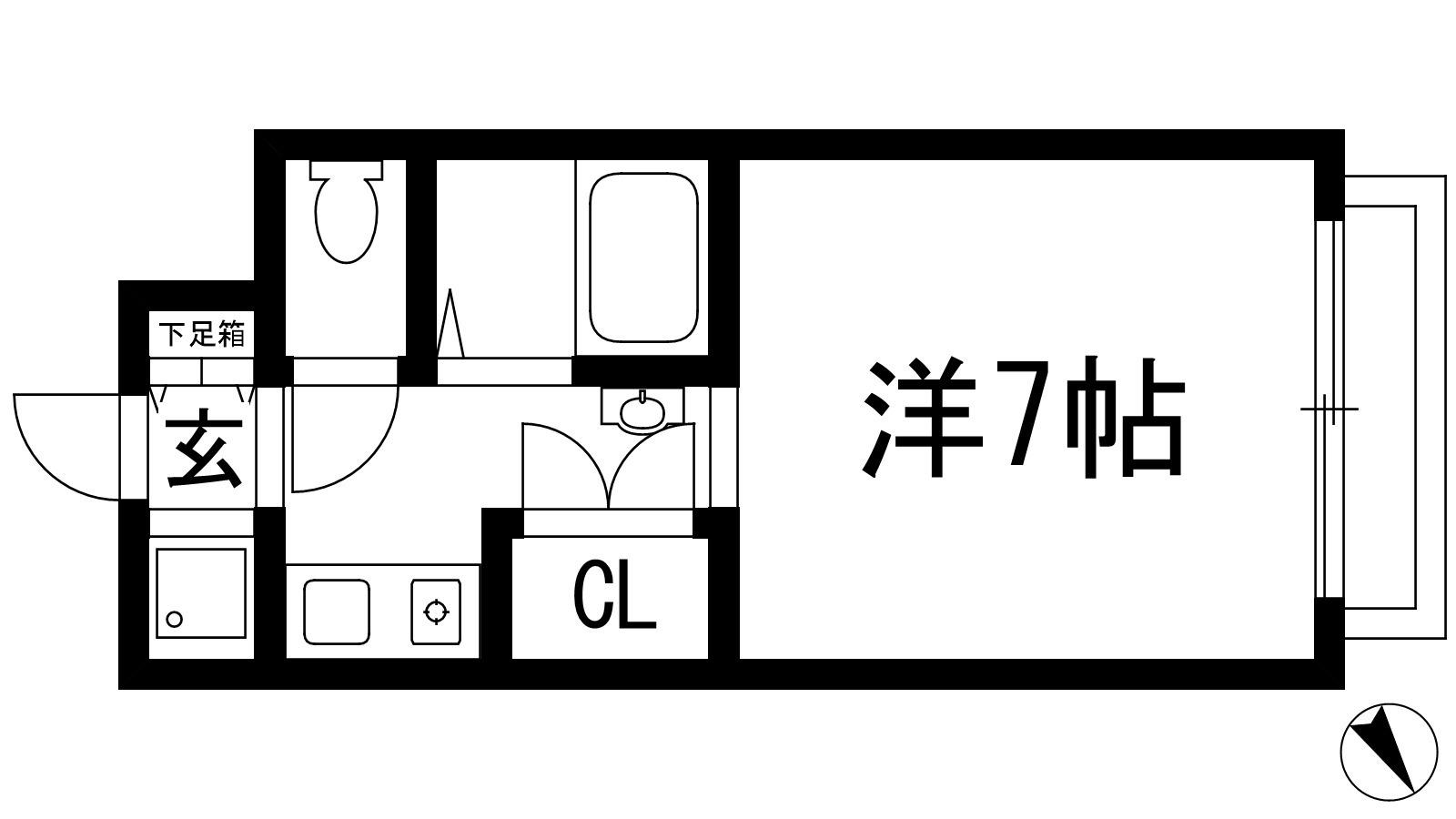 サンライト仁川(1K/1階)の間取り写真