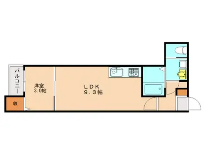 REVIVE新宮中央(1LDK/1階)の間取り写真