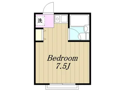 スリーエイト瀬谷(ワンルーム/1階)の間取り写真