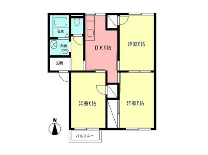 ロイヤルパレスA(3DK/2階)の間取り写真