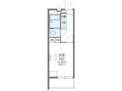 レオパレスウィンドミル(1K/2階)の間取り写真