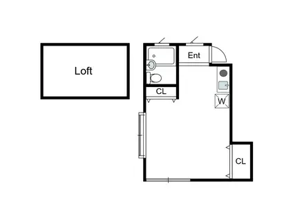 クァトロK・K(ワンルーム/2階)の間取り写真