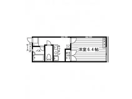ストロベリーフィールズ(1K/1階)の間取り写真