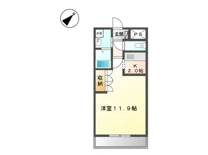 ＪＲ福知山線 相野駅 徒歩157分 2階建 築21年(1K/2階)の間取り写真