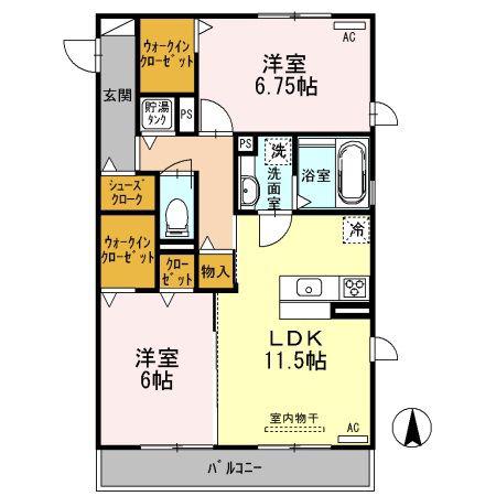 パナメーラ(2LDK/3階)の間取り写真