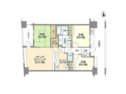 パークホームズ高井戸グランファステール(3LDK/4階)の間取り写真