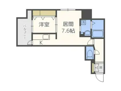 KDXレジデンス豊平公園(1LDK/3階)の間取り写真