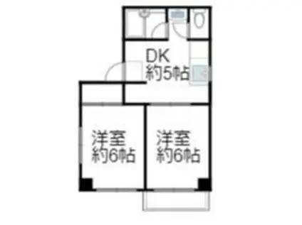 ウエストハイム(2DK/3階)の間取り写真