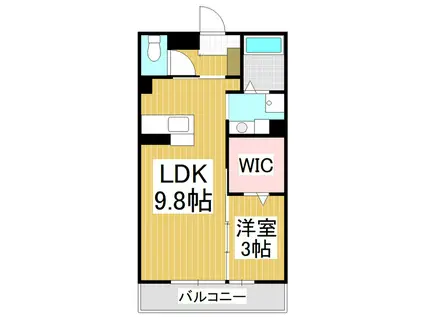 ティアラあづみ野(1LDK/1階)の間取り写真