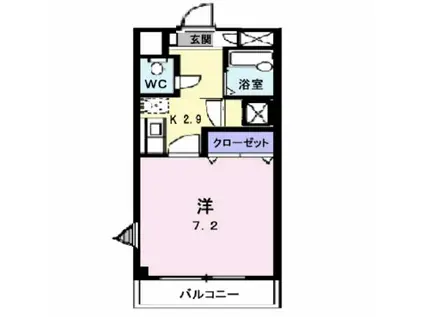 グランシャリオI(1K/2階)の間取り写真