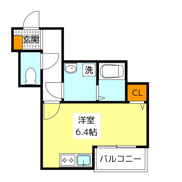 フォレスト光町(ワンルーム/3階)の間取り写真
