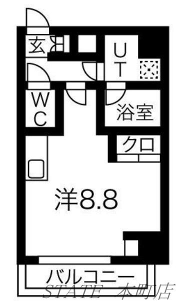 エスパシオ・コモド大阪新町(ワンルーム/5階)の間取り写真