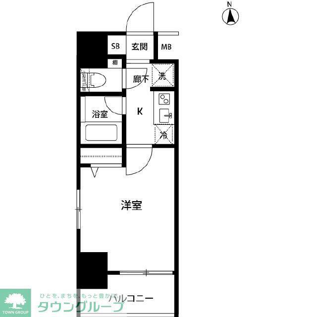 ルクレ錦糸町(1K/9階)の間取り写真