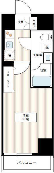MA-RO SENJU CREST TAPP(1K/3階)の間取り写真