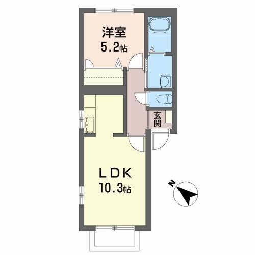 プレアA(1LDK/2階)の間取り写真