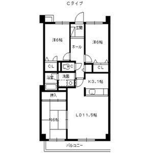 グランハート(3LDK/3階)の間取り写真