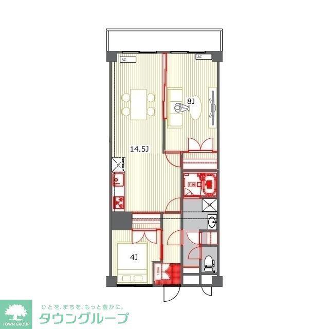 ソフトタウン向ヶ丘(2LDK/3階)の間取り写真
