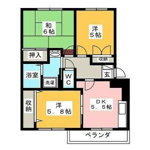 ユートピア正木(3DK/2階)の間取り写真