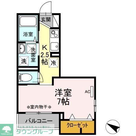 ダイヤモンドハイツ(1K/1階)の間取り写真