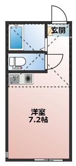 ユナイト戸塚アリッサム(ワンルーム/2階)の間取り写真