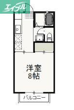 S・T・VILLA TSUSHIMA B(1K/2階)の間取り写真