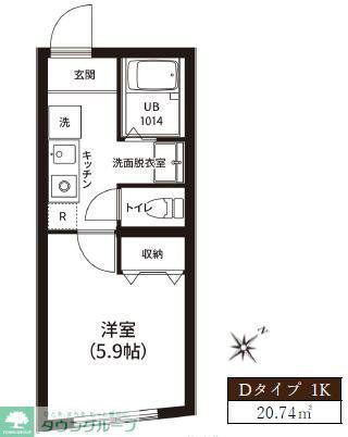 レピュア新板橋駅前レジデンス(1K/3階)の間取り写真