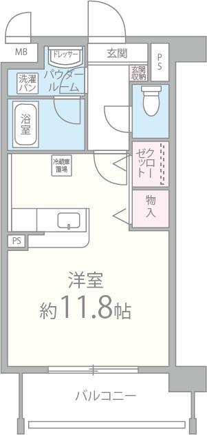 サクシード胤(ワンルーム/3階)の間取り写真