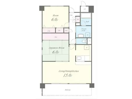 フローラ藤(2LDK/2階)の間取り写真