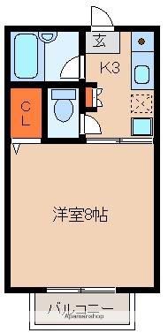 久保田ハイツ1号館(1K/2階)の間取り写真