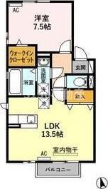 リビングタウン下奈良 C(1LDK/2階)の間取り写真