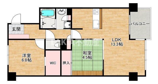 シャーメゾン白鷺(2LDK/2階)の間取り写真