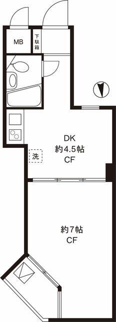 インペリアル赤坂フォラム(1DK/5階)の間取り写真