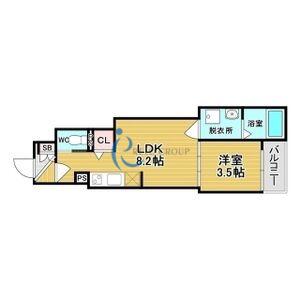 グランツ喜連(1LDK/3階)の間取り写真