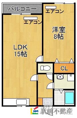 サンライズ上津(1LDK/1階)の間取り写真