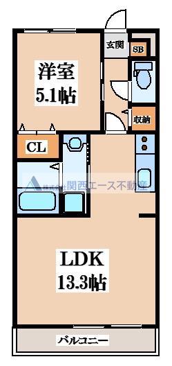 アムール清瀧(1LDK/1階)の間取り写真