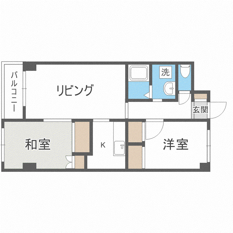 ベルテ白楊北7条(2LDK/2階)の間取り写真