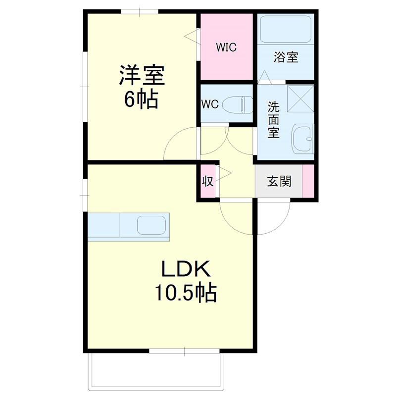 ウィルモア幸(1LDK/2階)の間取り写真