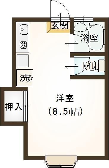 第二パレスハシモト(1K/2階)の間取り写真