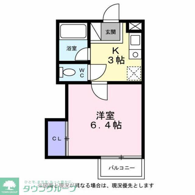 シティハイツセントポーリア(1K/1階)の間取り写真