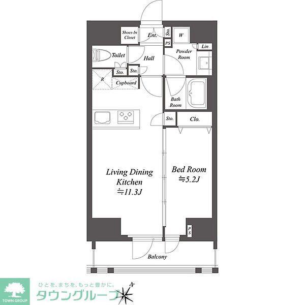 ブランシエスタ北品川(1LDK/12階)の間取り写真