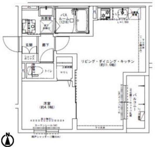 LOUIS APARTMENT 長瀬ノール(1LDK/3階)の間取り写真