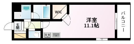 アパートメンツ江坂(ワンルーム/4階)の間取り写真
