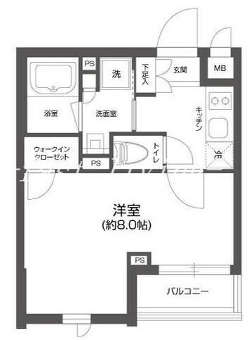 GRAN PASEO 四谷若葉(1K/2階)の間取り写真