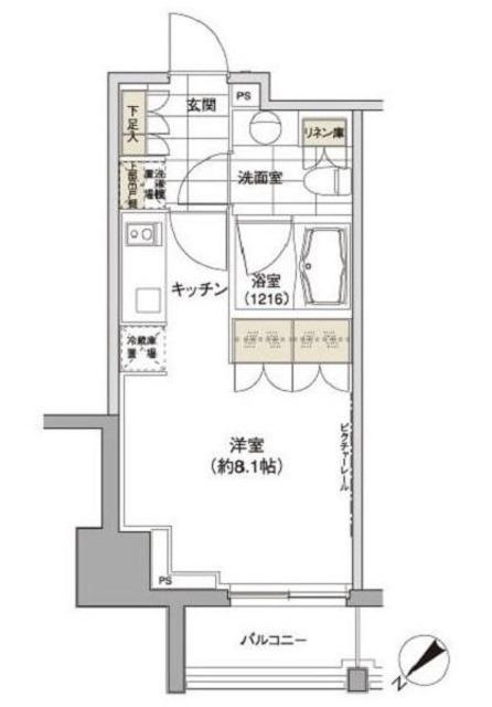 パークハビオ渋谷(ワンルーム/11階)の間取り写真